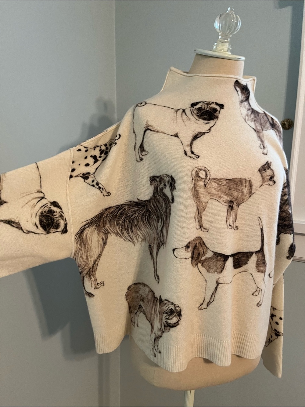 Anthropologie Pilcro Cashmere Dog Print Sweater - Picture 2 of 10